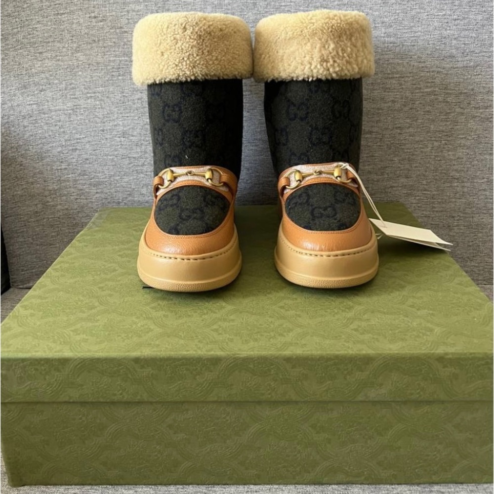 GUCCI HORSE BIT Shearling Boots
